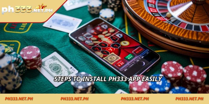 PH333 iOS casino interface showing live games, slots, and wallet access